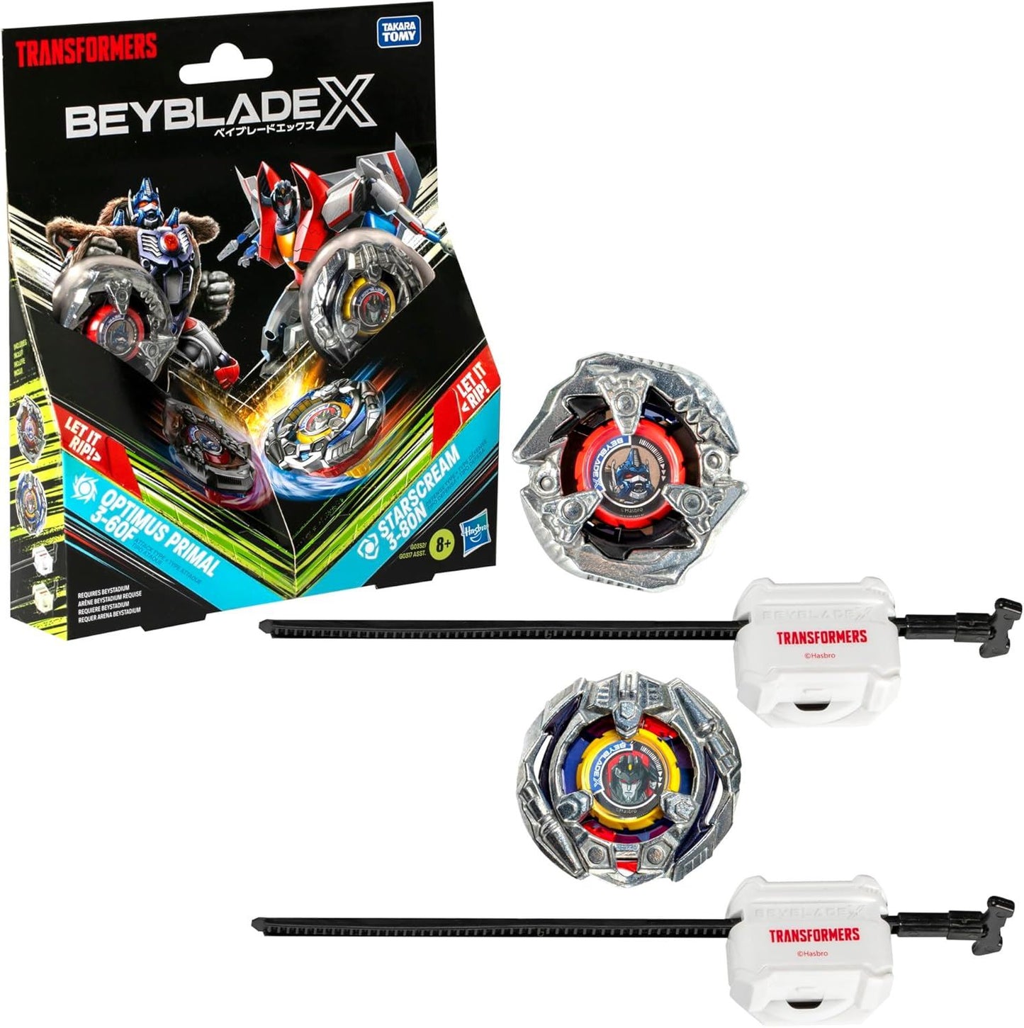OPTIMUS PRIMAL 3-60F vs. STARSCREAM 3-80N G0352 (Beyblade X Transformers)