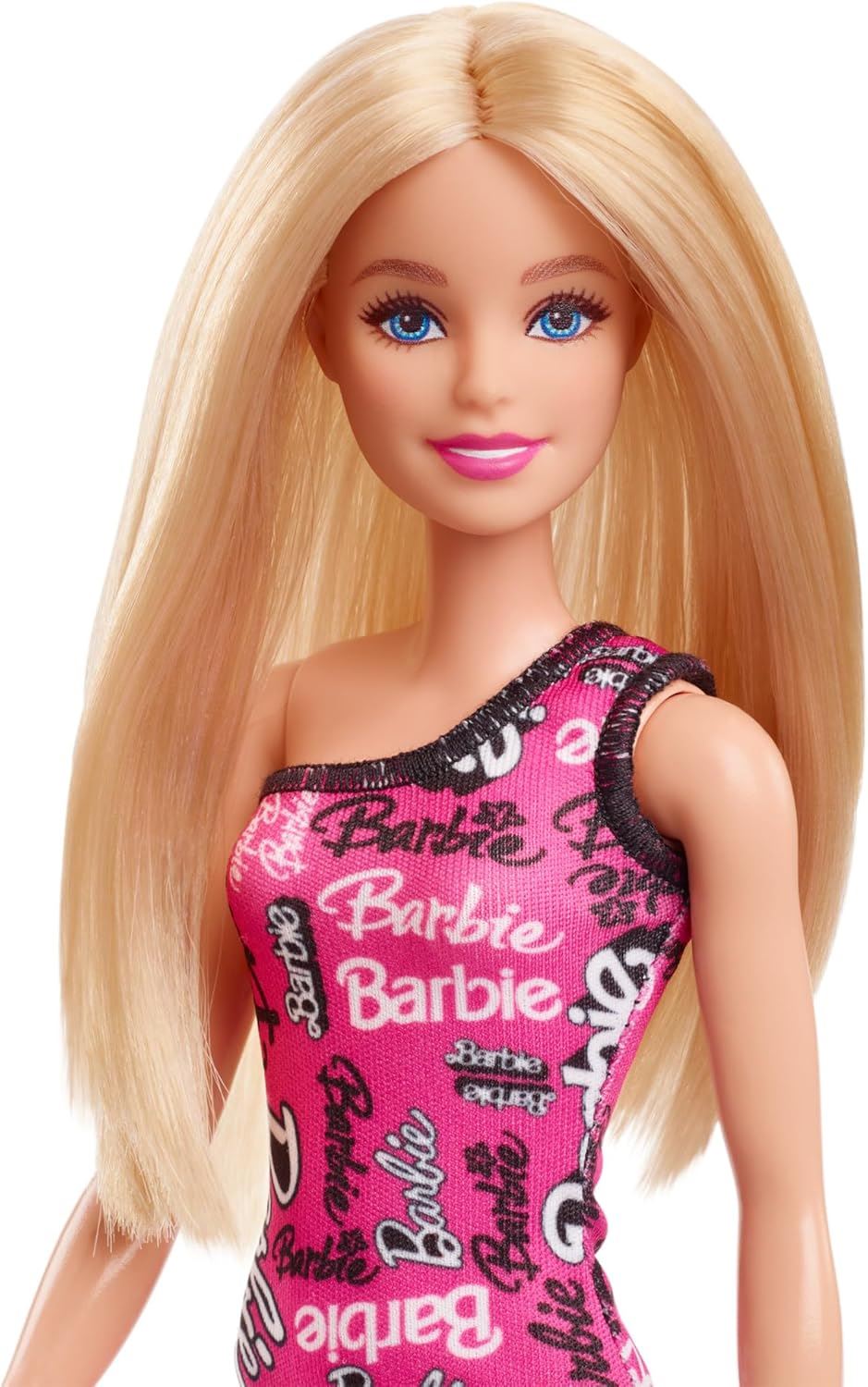 Barbie Fashion Doll with Straight Blonde Hair Pink Dress & Shoes HRH07