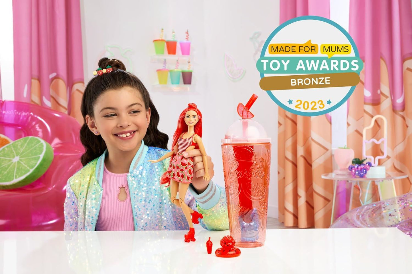 Barbie Pop Reveal Fruit Series Watermelon Crush Doll 8 Surprises HRW43