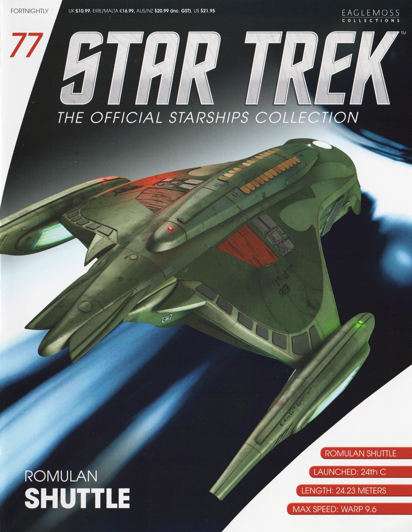 #77 Romulan Shuttle Star Trek Diecast Model Ship (Eaglemoss / Star Trek)