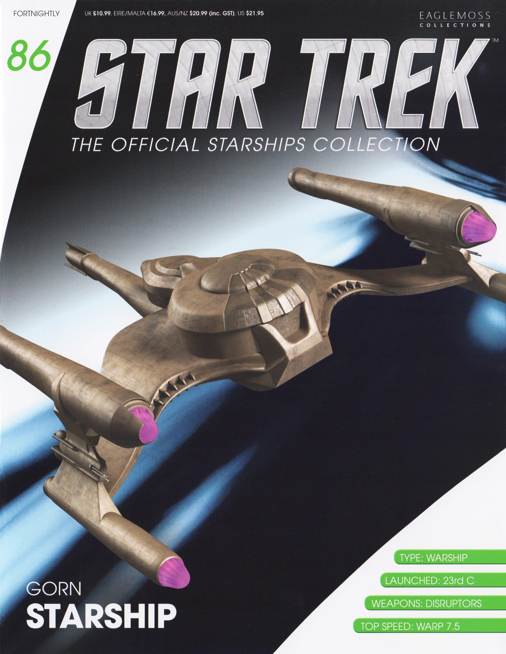 #86 Gorn Starship Star Trek Diecast (Eaglemoss / Star Trek)