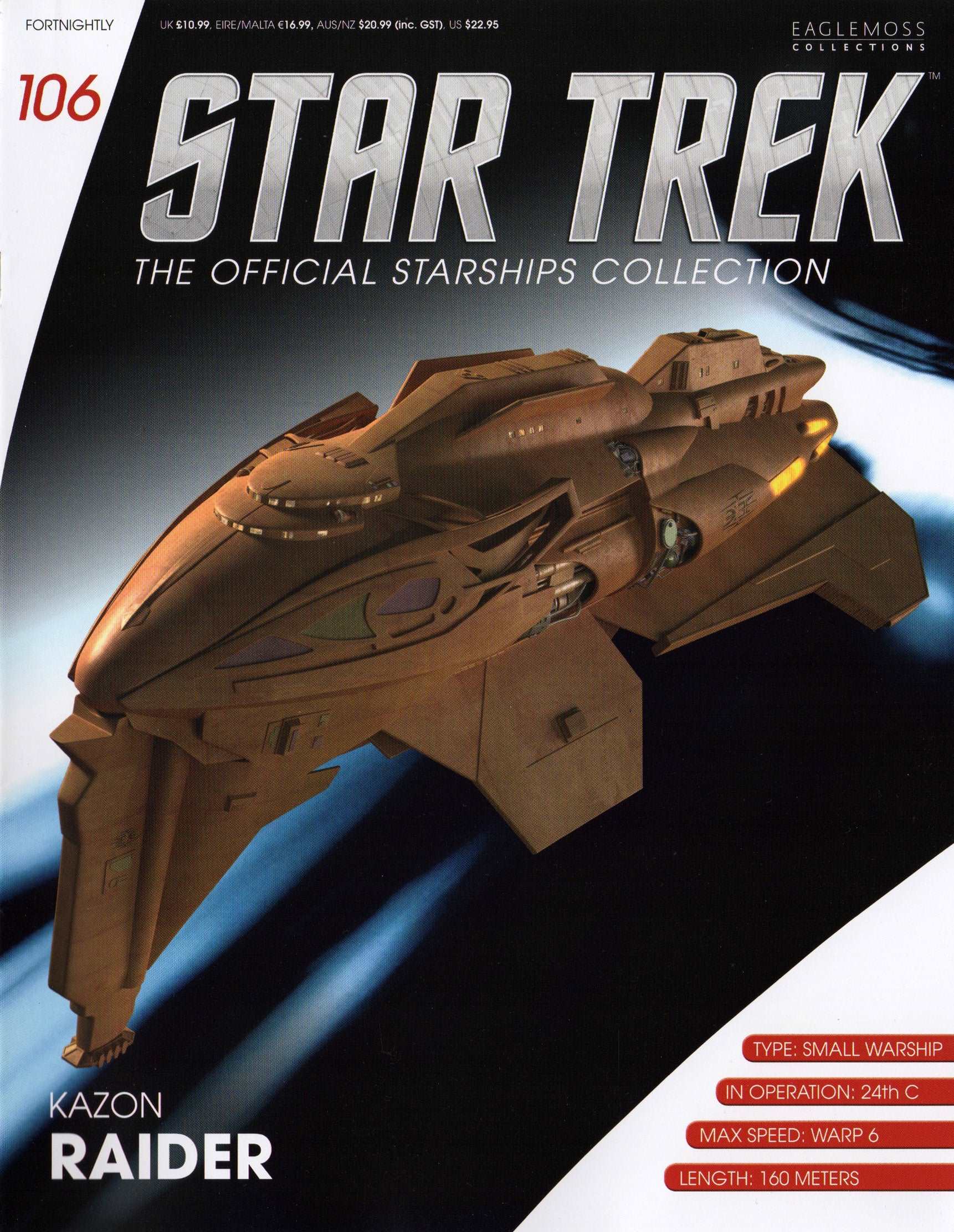 #106 Kazon Raider Starship Die-Cast Model (Eaglemoss / Star Trek)