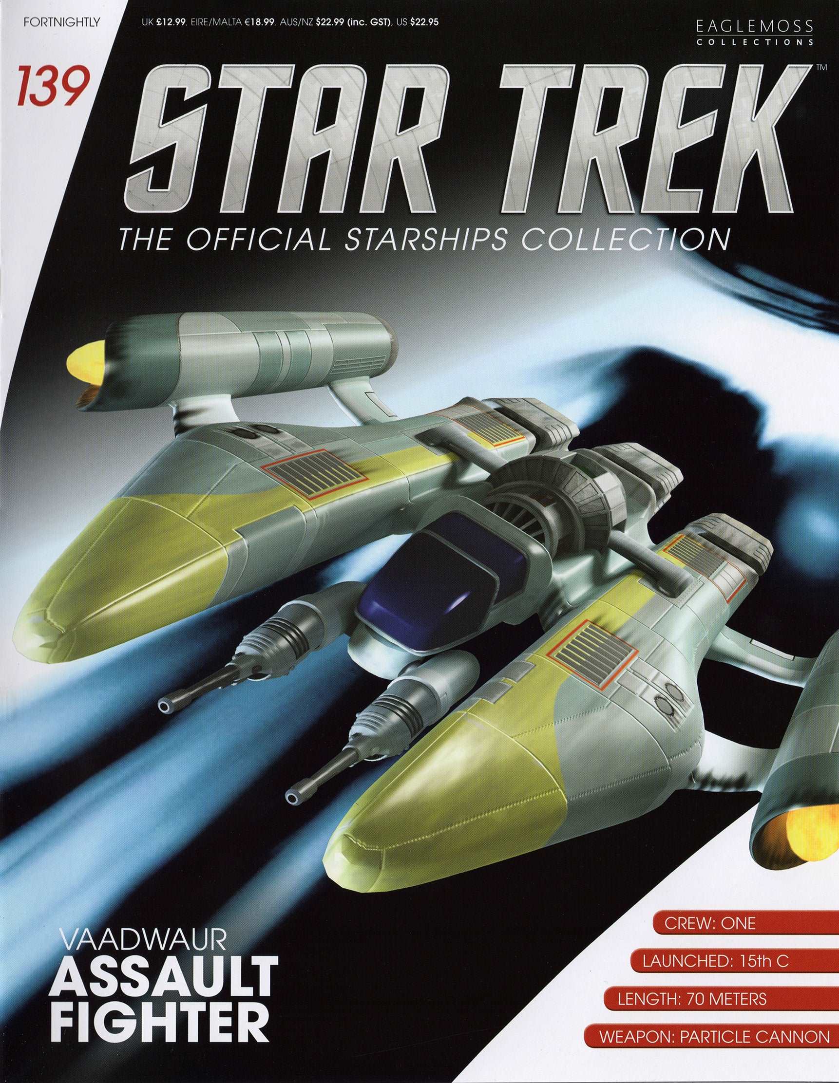 #139 Vaadwaur Assault Fighter Model Die Cast Ship Eaglemoss Star Trek