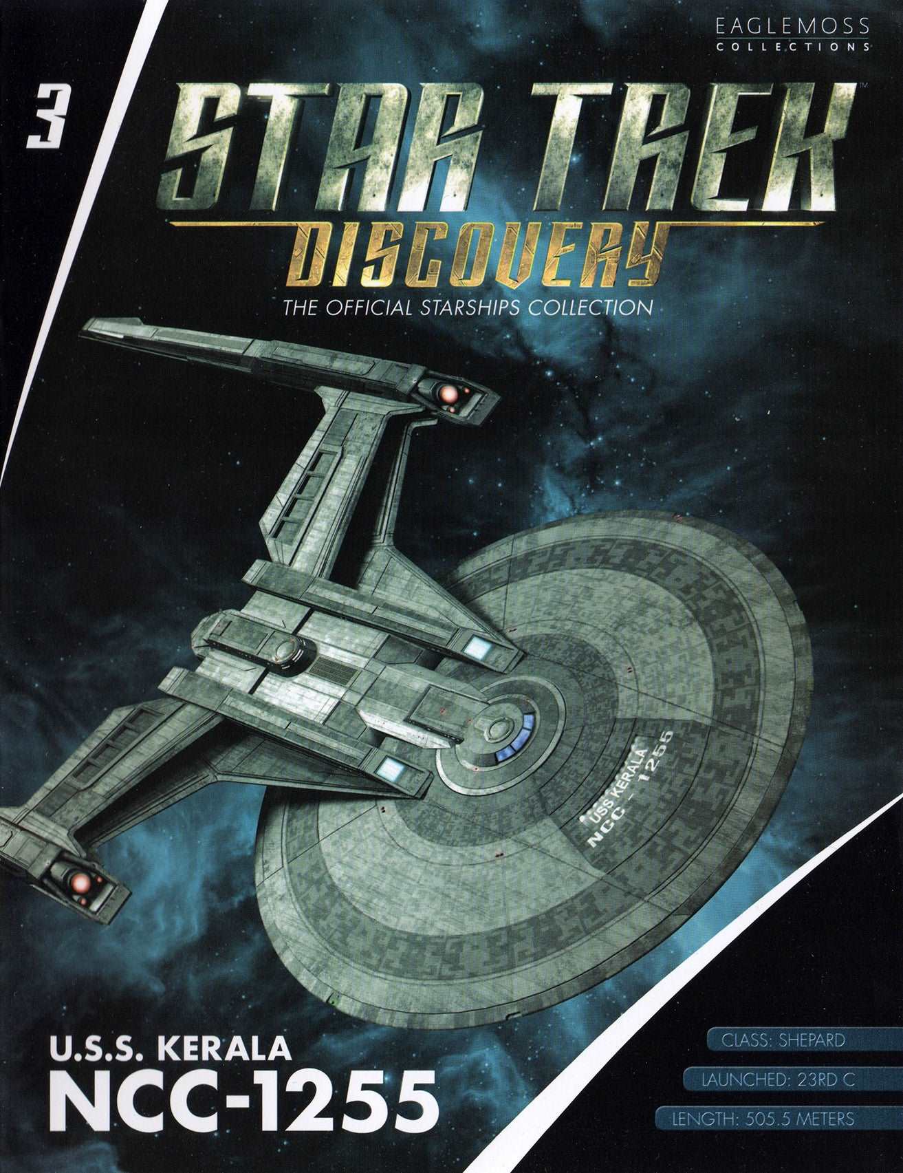 #03 U.S.S. Kerala NCC-1255 (Shepard Class) Discovery Ships Model Diecast Ship (Eaglemoss / Star Trek)