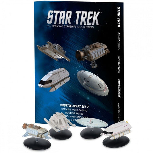 Shuttlecraft Set 7 (Captain’s Yacht, Spacematic Cargo Shuttle Type 9A Docking Shuttle) Model Die Cast Ships SSSUK716 (Eaglemoss / Star Trek)